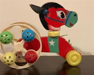 Vintage Pull-Along Horse Toy.