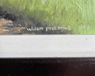 Willem Pretorius, Original Oil on Canvas. Signed By Artist. Measures 25" x 20". Photo 2 of 2.