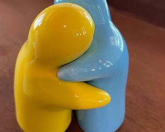 Set of 2 Vintage Hugging Ghosts Ceramic Salt and Pepper Shakers. Photo 3 of 3.