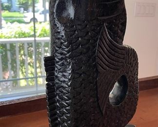 Spring Stone Mythical Fish Sculpture / Cigarette Holder / Ashtray. Measures 13" x 7". Photo 2 of 4.