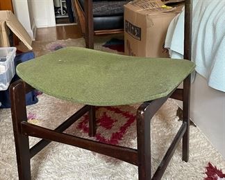 Vintage Hand-Crafted Partridge Wood Three-Drawer Desk & Chair Set. Measures 48" W x 30" D. Photo 4 of 4.