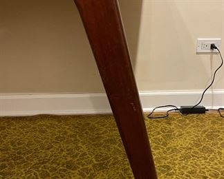 Mid-Century Dining Table with Glass Topper. Lifebouy for Health Advertising Poster is Removable. Measures 60" W x 36" D x 30" H with 27" Clearance. Photo 3 of 3.