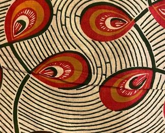 Hand-Printed African Fabric (Ghana). Swatch Measures 206" x 90" W. Photo 2 of 2.