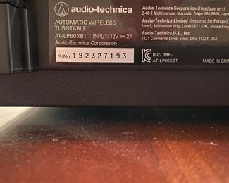 Audio-Technica Turn Table. Photo 2 of 2.
