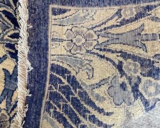 Blue & White Hand-Knotted Persian Rug. Measures 8' x 13' 10." Photo 3 of 3.