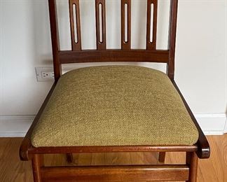 Set of 6 Mid-Century Dining Chairs. Fabric Is Different On Each Chair. Photo 1 of 3.