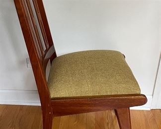 Set of 6 Mid-Century Dining Chairs. Fabric Is Different On Each Chair. Photo 2 of 3.