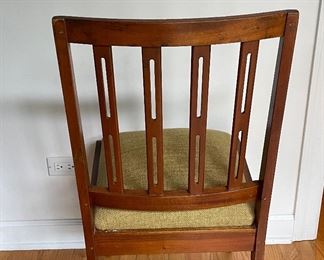 Set of 6 Mid-Century Dining Chairs. Fabric Is Different On Each Chair. Photo 3 of 3.