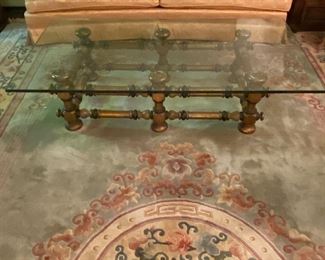LARGE glass top coffee table