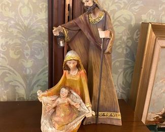 Carved wood Holy Family