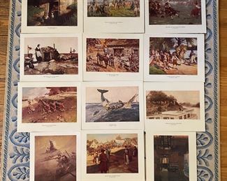 Set of 12 prints - Howard Pyle, NC Wyeth, Stanley Arthurs, et. al.