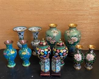 Cloisonne vases & jars