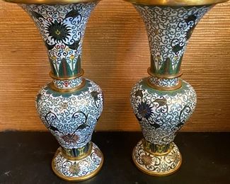 Cloisonne vases 