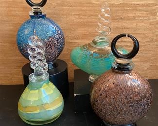 Dale Tiffany art glass bottles