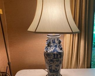 Large blue & white lamp
