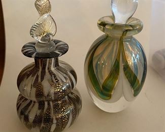 Art glass perfume bottles