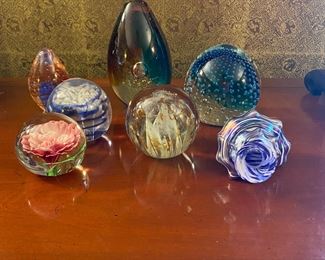 Glass paperweight collection
