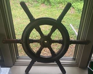 Vintage ship's wheel