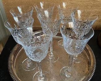 Eight crystal goblets