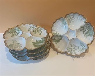 Antique Limoges oyster plates