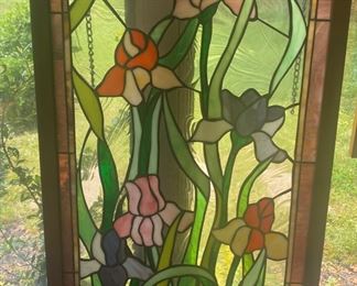 Stained glass window - irises