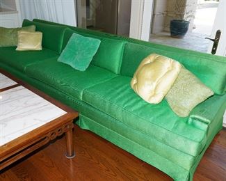 Palace size custom emerald green sofa