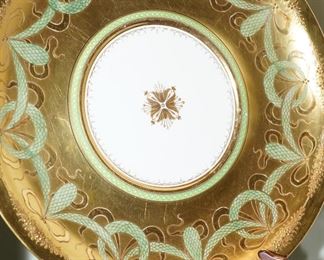 Dresden platter on wood stand