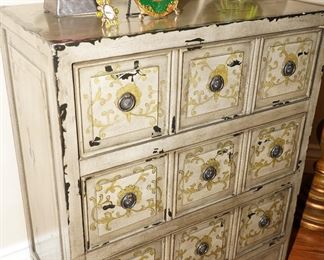 Distressed apothecary cabinet