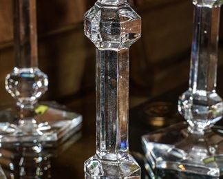 Val St. Lambert "Gardenia" crystal candlesticks