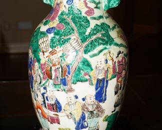 Vintage hand painted figural vase