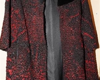 I Magnin Persian lamb swing coat