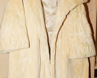 Bullocks Wilshire ivory fur coat