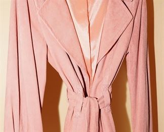 This beautiful coat is suede and is St. John as well.