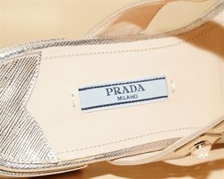 Oh yes, I almost forgot the Prada rhinestone sandals.