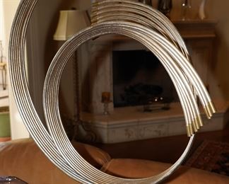 Geometric "Life is a Circle" iron art sculpture