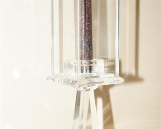 Crystal obelisk candle holders-being sold as a set of 2.