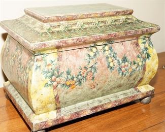 Vintage hand painted floral jewelry box/document box.