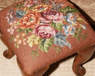 Vintage needlepoint step stool