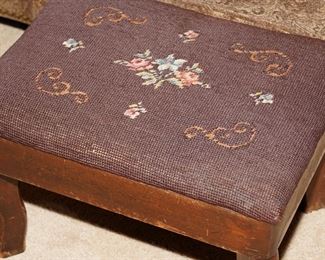 Larger vintage needlepoint stool.