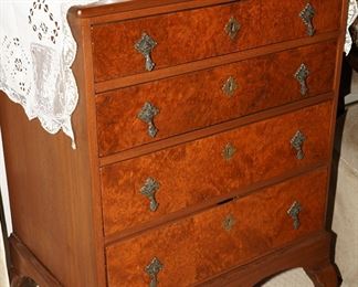 Antique late 1800's bird's eye maple cabinet-in the manner of Hepplewhite.