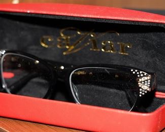 Caviar rhinestone embellished reading glasses-these are prescription by the way.