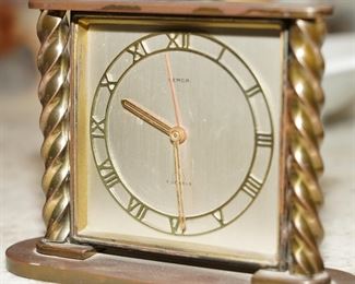 Semca 17 jewels bronze desk clock