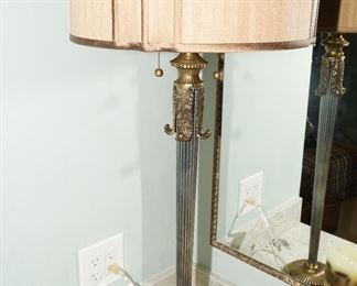 John Richard cylindrical brass table lamp