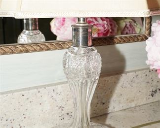 Antique leaded crystal table lamp