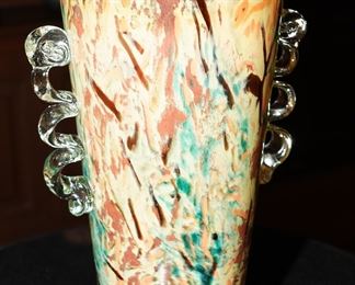 Art glass vase, likely by Murano. Stands about 18" tall.