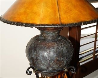 Japanese high relief bronze ginger jar table lamp
