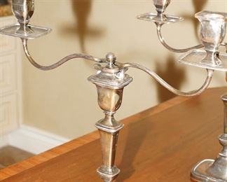 Silver on copper candelabras-set of 2