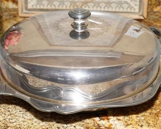 Electroplated silver covered tray