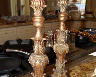 Tall ornate set of candle sticks