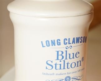 London Pottery Long Clawson Blue Stilton vintage covered jar